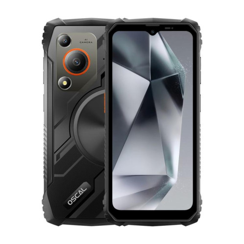 Blackview Oscal Marine 1, 4 Go + 128 Go, écran 6,56 pouces, Android 15, processeur Unisoc UMS9230E T615 Octa Core, réseau : 4G, OTG, NFC (noir) SB101B1585-350